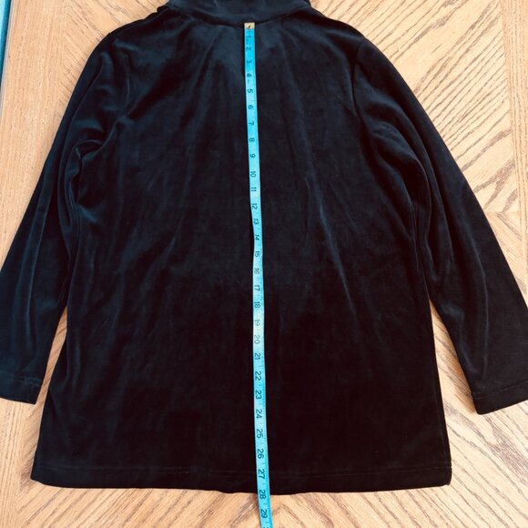 Onque Casuals Cotton Blend Black Velour Jacket With Zip Pockets - Picture 10 of 12